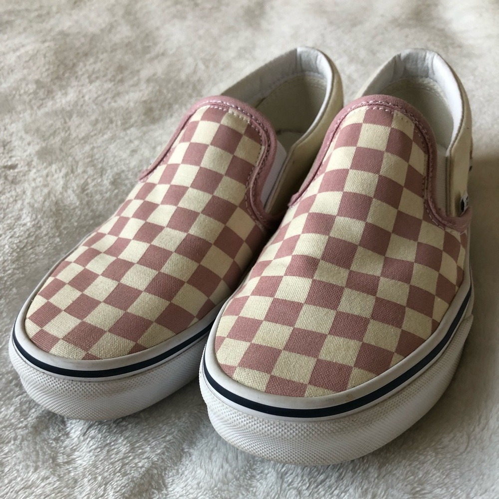 Vans Pink Checkerboard Zephyr Slip On Shoe